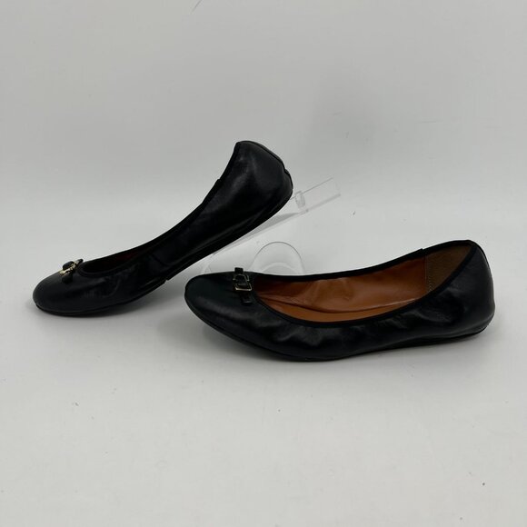 Diane Von Furstenberg Black Leather Flats | Classic Style - Picture 7 of 8